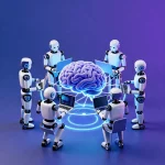 AI agents team collaboration illustration